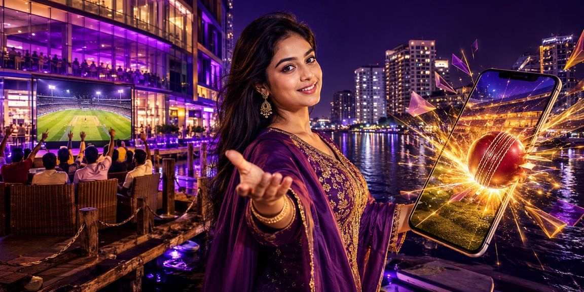 ঢাকায় ক্রিকেট ম্যাচের নিয়ন আলোয় সজ্জিত স্পোর্টস বেটিং পরিবেশ